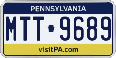 PA license plate MTT9689