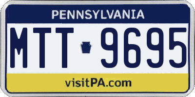 PA license plate MTT9695