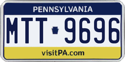 PA license plate MTT9696