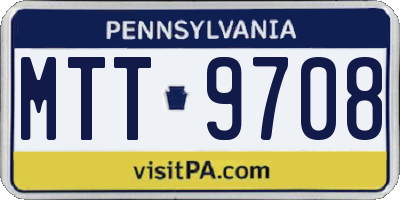 PA license plate MTT9708