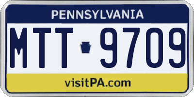 PA license plate MTT9709