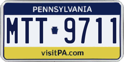 PA license plate MTT9711