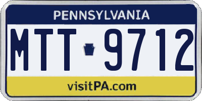 PA license plate MTT9712