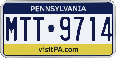 PA license plate MTT9714