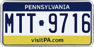 PA license plate MTT9716