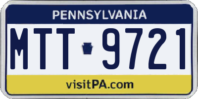 PA license plate MTT9721