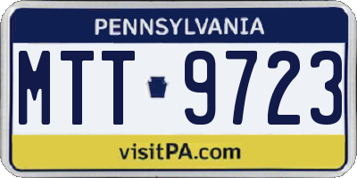 PA license plate MTT9723