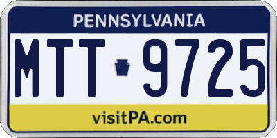 PA license plate MTT9725