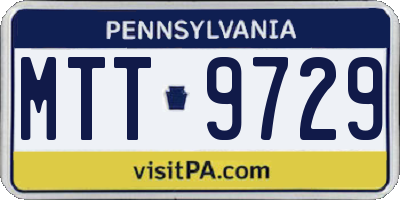 PA license plate MTT9729