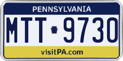 PA license plate MTT9730