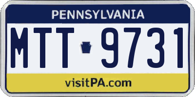 PA license plate MTT9731