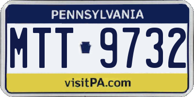 PA license plate MTT9732