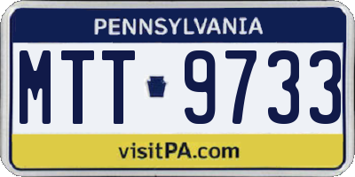 PA license plate MTT9733