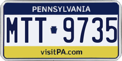PA license plate MTT9735