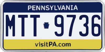 PA license plate MTT9736
