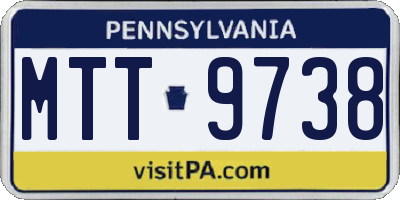 PA license plate MTT9738