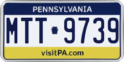 PA license plate MTT9739