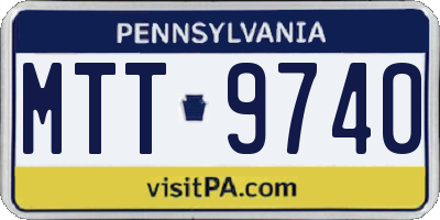 PA license plate MTT9740