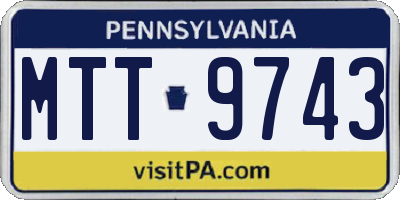 PA license plate MTT9743
