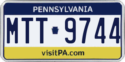 PA license plate MTT9744