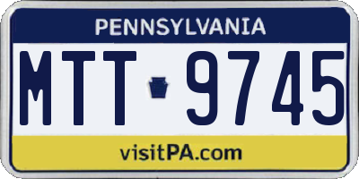 PA license plate MTT9745