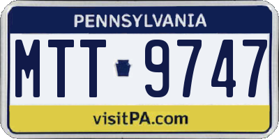 PA license plate MTT9747