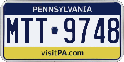 PA license plate MTT9748