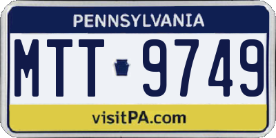 PA license plate MTT9749