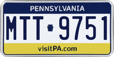 PA license plate MTT9751