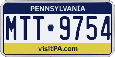 PA license plate MTT9754
