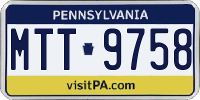 PA license plate MTT9758