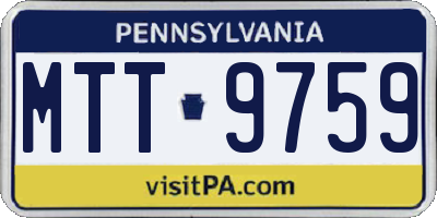 PA license plate MTT9759