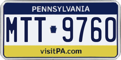 PA license plate MTT9760