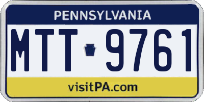 PA license plate MTT9761
