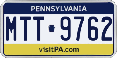 PA license plate MTT9762