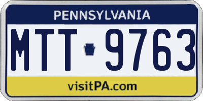 PA license plate MTT9763