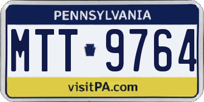 PA license plate MTT9764