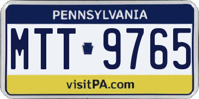 PA license plate MTT9765