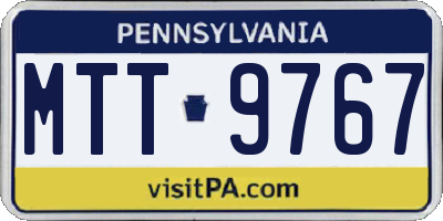 PA license plate MTT9767