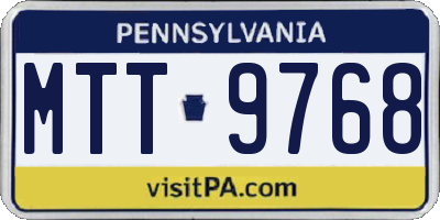 PA license plate MTT9768