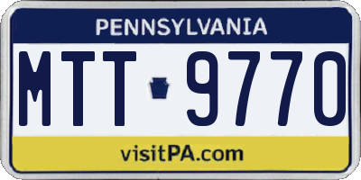 PA license plate MTT9770