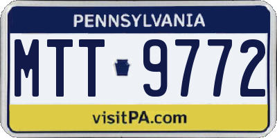 PA license plate MTT9772
