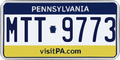PA license plate MTT9773