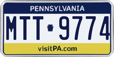 PA license plate MTT9774