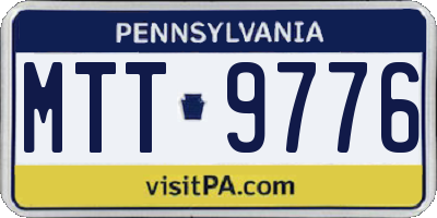 PA license plate MTT9776