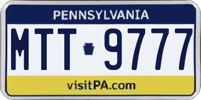 PA license plate MTT9777