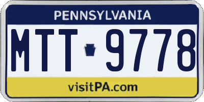 PA license plate MTT9778
