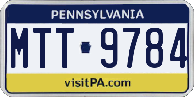 PA license plate MTT9784