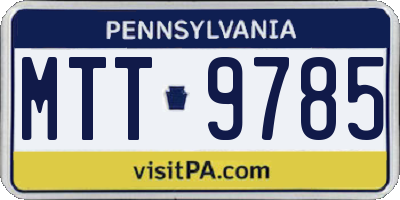 PA license plate MTT9785