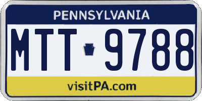 PA license plate MTT9788